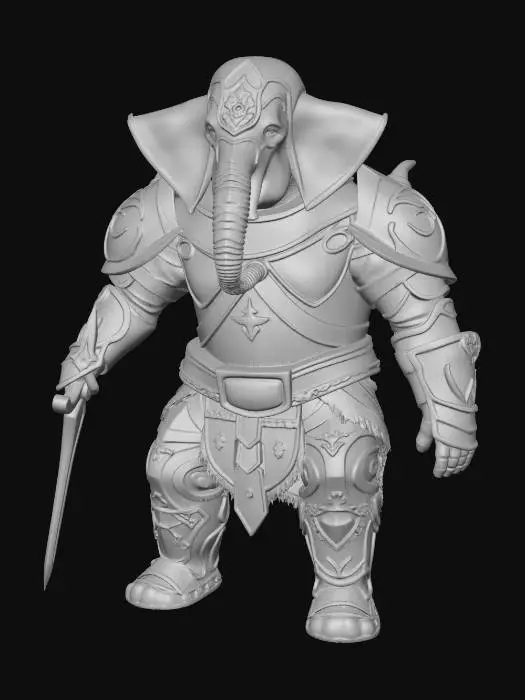 3D model for Golden Elephant Knight in the Storm