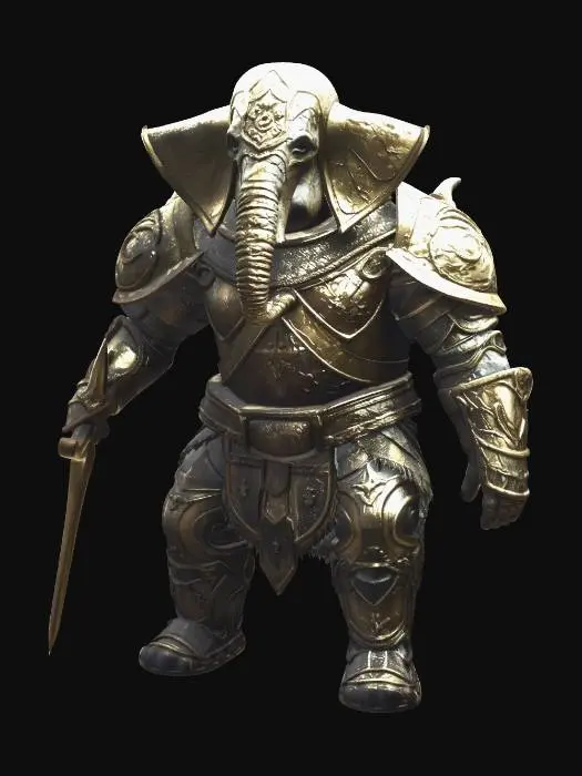 3D model for Golden Elephant Knight in the Storm