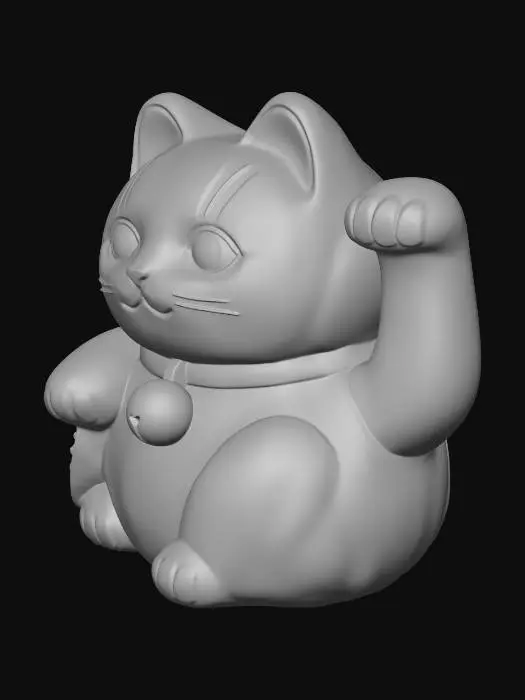 3D model for Gilded Midnight Maneki-Neko
