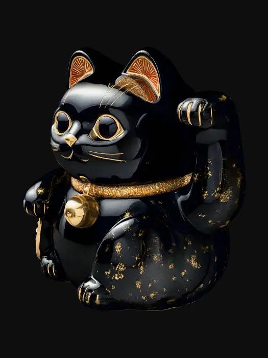 3D model for Gilded Midnight Maneki-Neko
