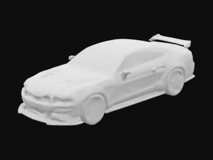 3D model for um carro de corrida mustang gt , tipo moderno , cor preta , vidros escuros e refletor 