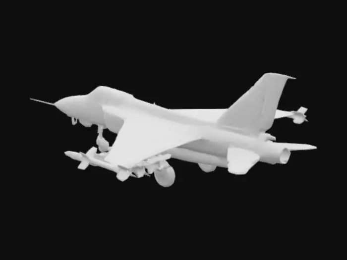 3D model for Avião de guerra militar camuflado 