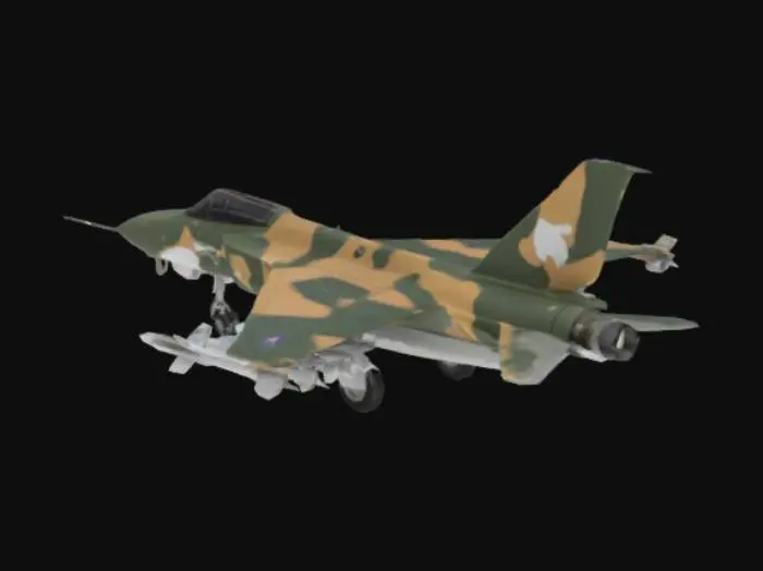 3D model for Avião de guerra militar camuflado 