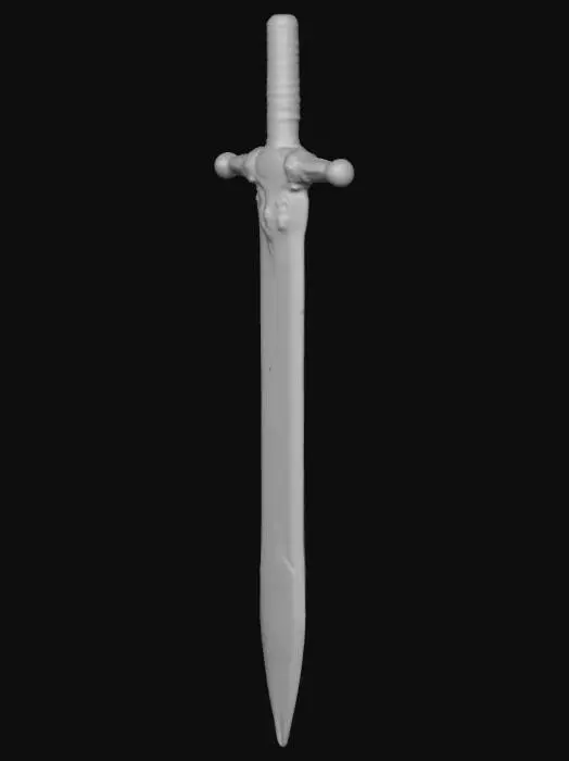 3D model for 女性贵族用的机械感金属实体剑，但又比较简约，纤细的剑刃