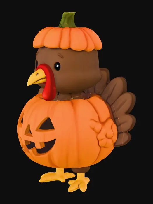 3D model for Pumpkin Turkey, #Thanksgiving#