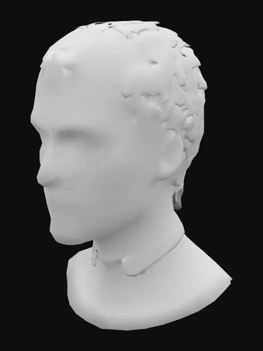 3D model for Minimalist portrait of Emmanuel Macron, front-facing view, clean lines, simple geometric shapes, subtle facial features, neutral color palette (white, beige, light grey), no background, flat 2D style, figurine-inspired aesthetic, focus on elegance and simplicity, negative space emphasized. --ar 1:1 --q 2 --v 5