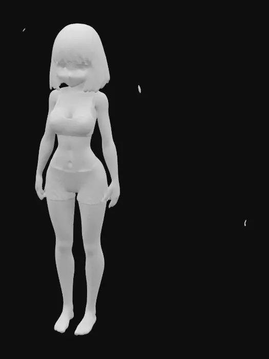 3D model for 最高に高品質のフィギュア、日本のアニメ、女子高校生、ショートボブヘア、平成のスクール水着。, Tポーズ, 全身