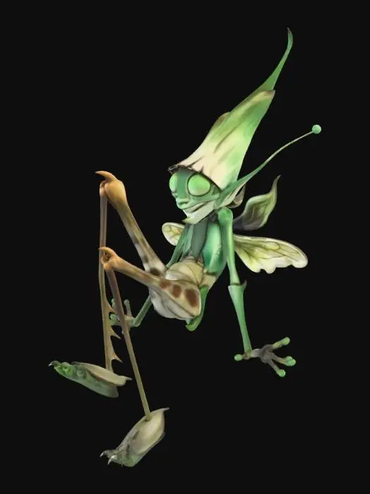 3D model for Emerald Acrobat fairy  pixie