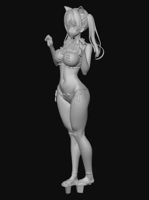 3D model for Midnight Neko in a Frilled Bikini