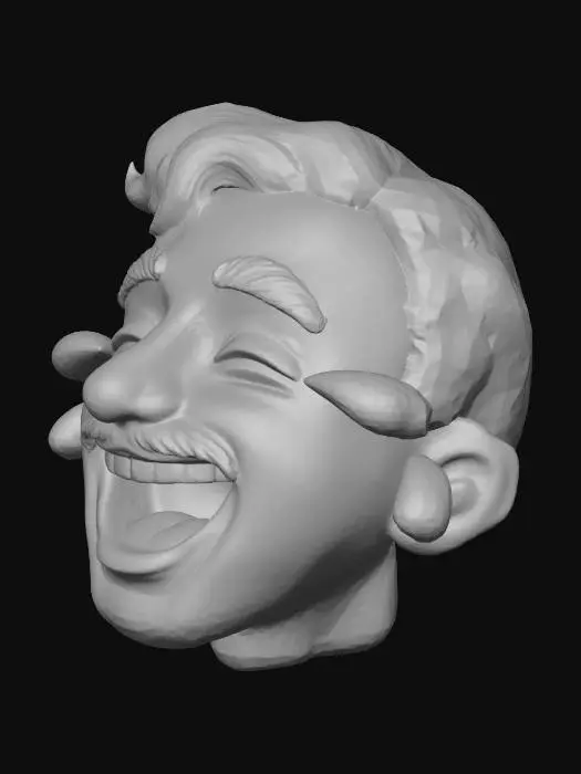 3D model for Laughing Mustache Emoji