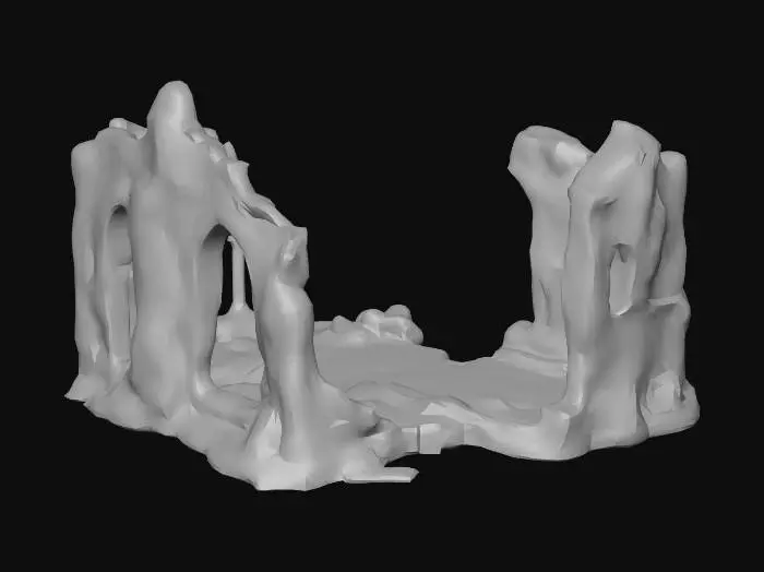 3D model for A ruined stone building with no roof