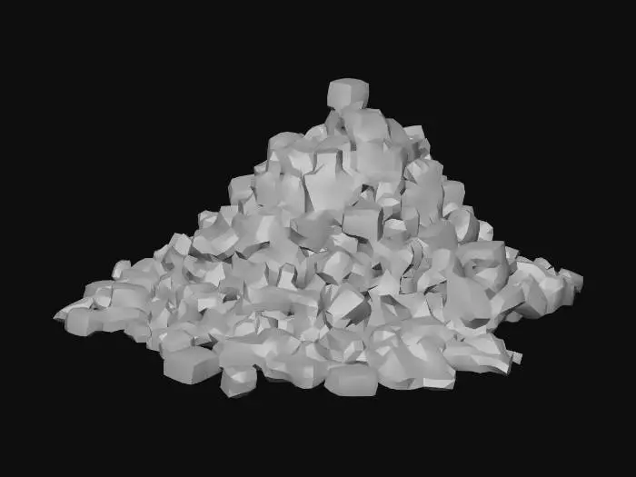3D model for A messy pile of brick rubble