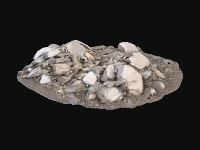 3D model for Several messy piles of stone rubble