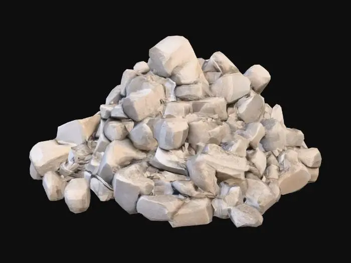 3D model for Several messy piles of stone rubble