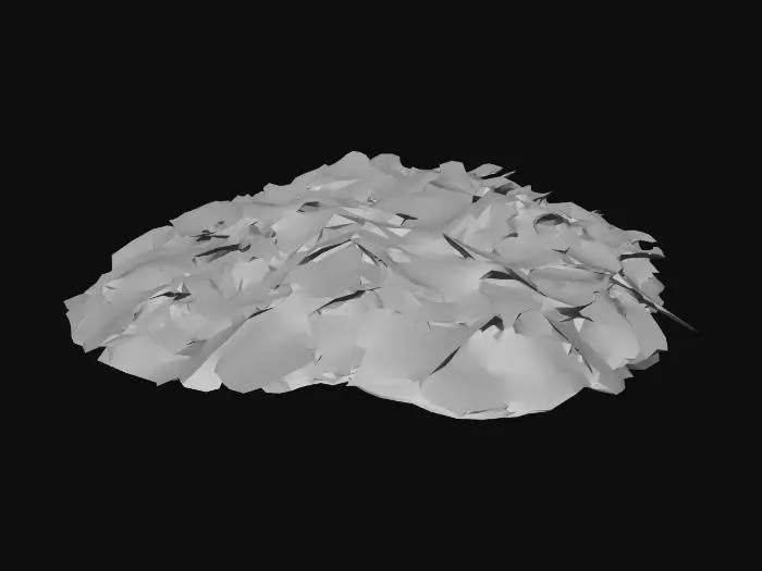 3D model for Several small piles of dead leaves, tiny stones and twigs