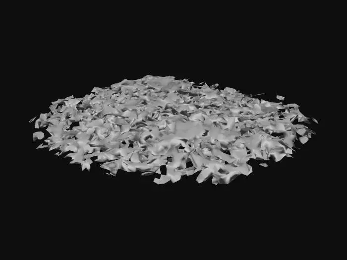 3D model for Several small piles of dead leaves, tiny stones and twigs
