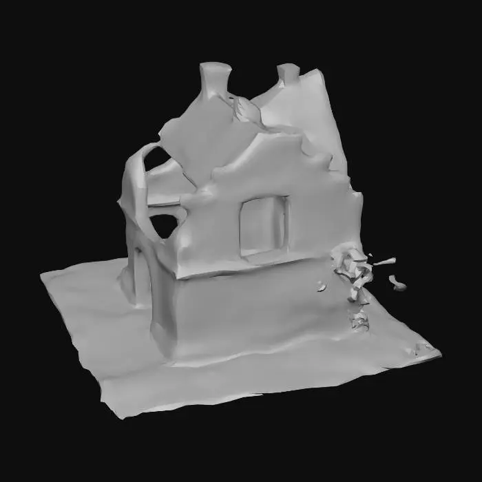 3D model for A ruined brick building