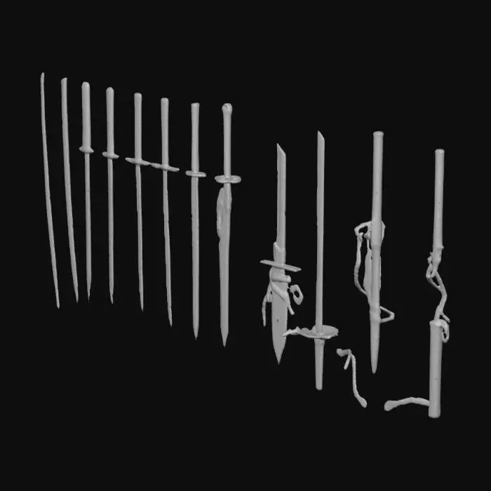 3D model for fait tout les katana de demon slayer avec leur fourreau et fait les couleur et fais les texture