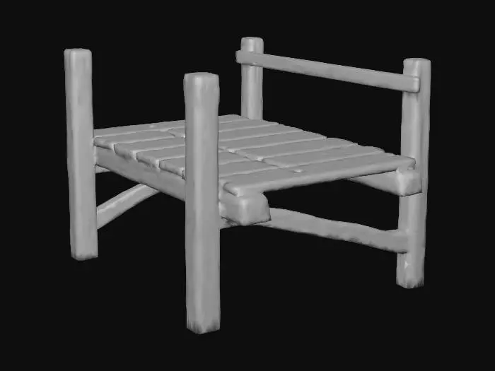 3D model for Rustic Wooden Platform