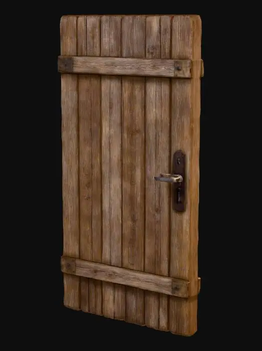 3D model for Rustic Wooden Door