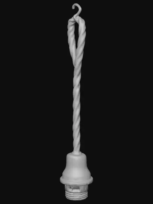 3D model for Vintage Electrical Socket with Braided Cord