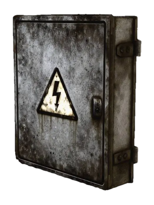 3D-модель Rusty High-Voltage Cabinet - Industrial, згенерована ШІ