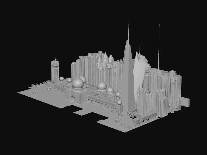 3D model for skyline of abu dabi