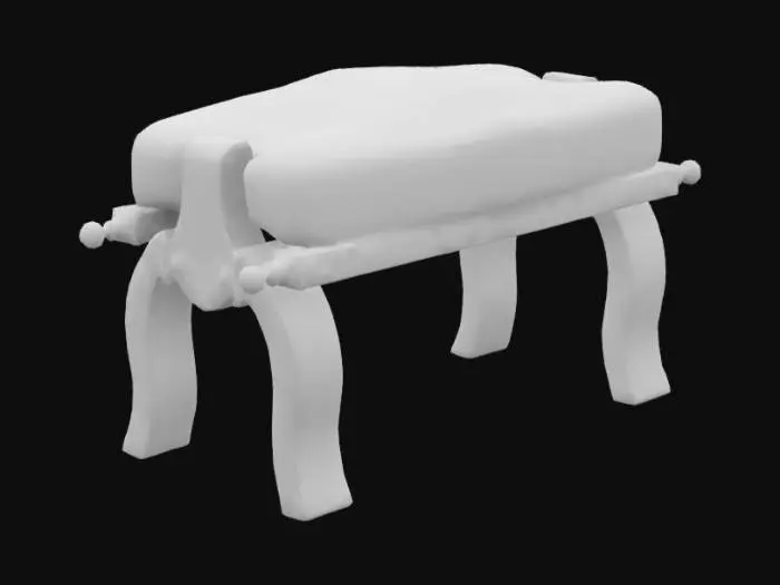 3D model for Ornate Leather Footrest