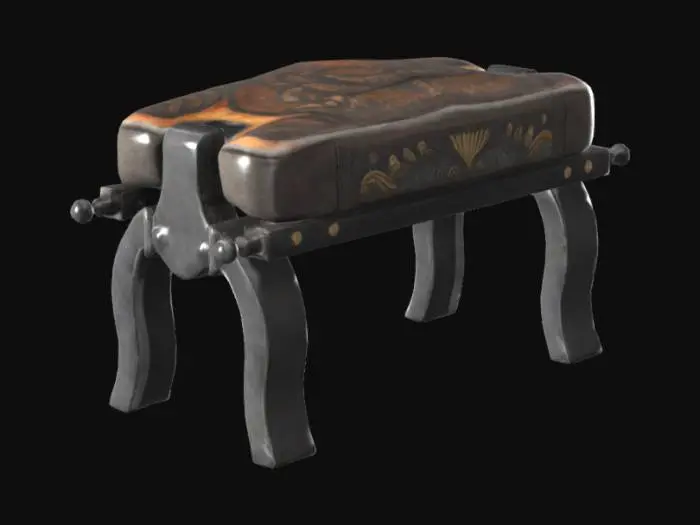 3D model for Ornate Leather Footrest