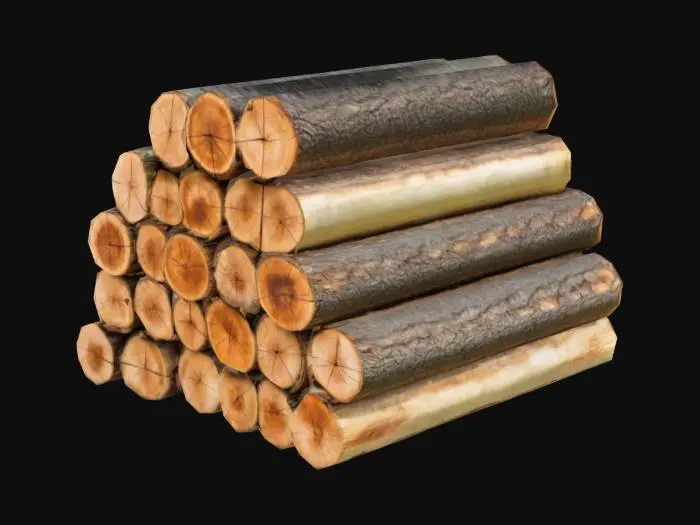3D model for neatly stacked quarter cut firewood logs