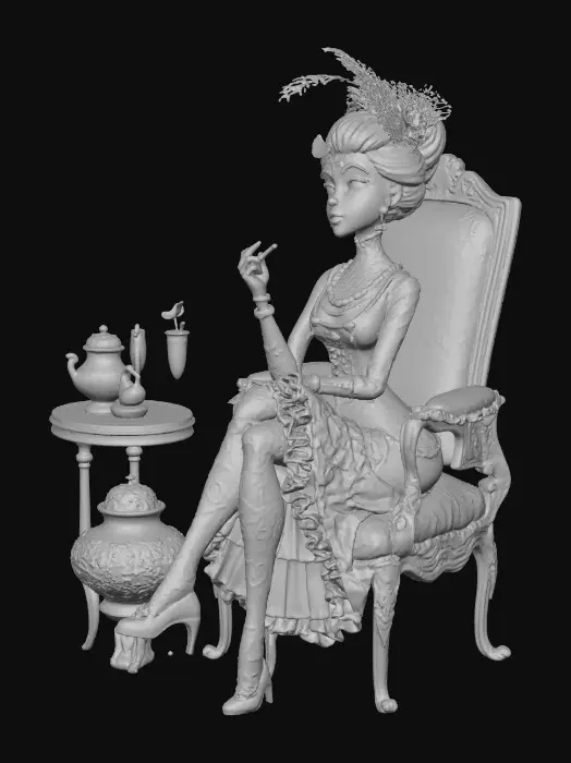 3D model for Victorian Ink Elegance