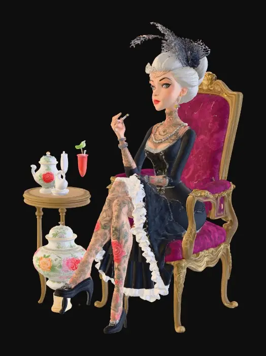 3D model for Victorian Ink Elegance