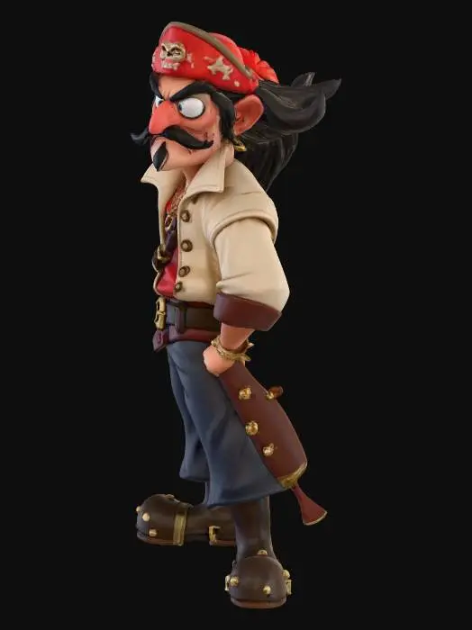 3D model for Determined Pirate Sailing the Seven Seas