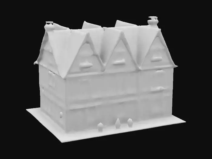 3D model for German half-timbered rowhouse