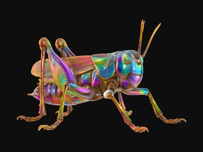 3D model for Vibrant Grasshopper Sculpture
