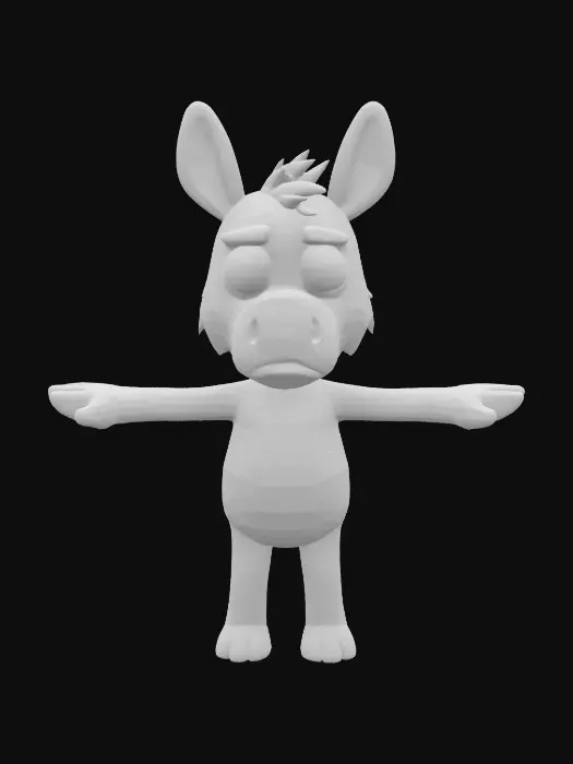 3D model for Worried Donkey