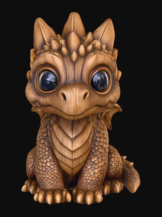 3D model for Wooden Dragon Charm