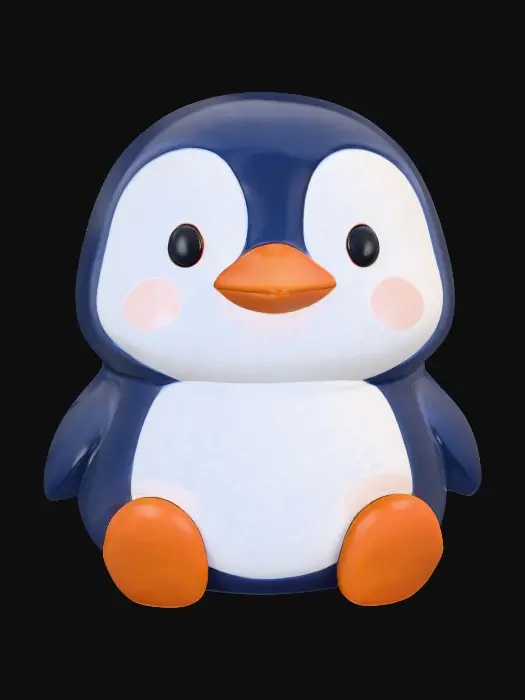 3D model for Penguin Charm, #PBR#