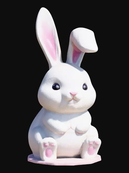 3D model for Highly detailed 3D collectible figurine of a random animal species (not a fox), stylized proportions, clean neutral studio background, high-poly PBR, crisp materials, subtle DOF, soft 3-point lighting, turntable-ready render