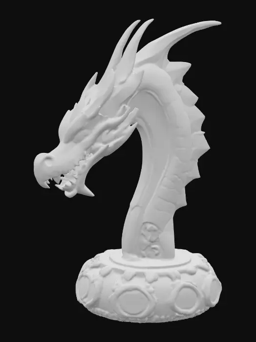 3D model for A massive dragon fang relic encased in a glassy crystalline sheath with golden lattice reinforcements. The fang itself is carved ivory with hairline cracks glowing faintly from inner fire. Base is a circular basalt slab engraved with ancient symbols. PBR materials: ivory, gold, glass, basalt. Designed as an elegant centerpiece for cinematic presentation.