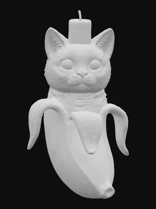 3D model for Banana Feline Candle, #food#