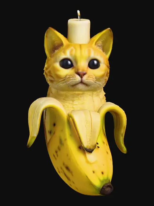 3D model for Banana Feline Candle, #food#