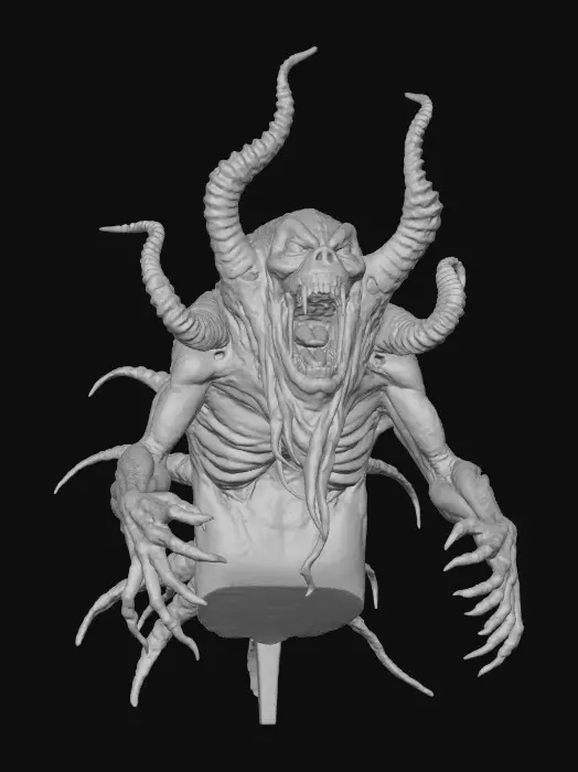 3D model for #villain#, Eldritch horror with multiple eyes and tentacles, emerging from a swirling vortex, designed as a terrifying boss for a 3D game.