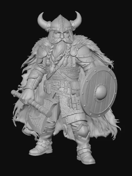 3D model for Horned Dwarf Warlord