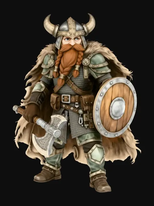 3D model for Horned Dwarf Warlord