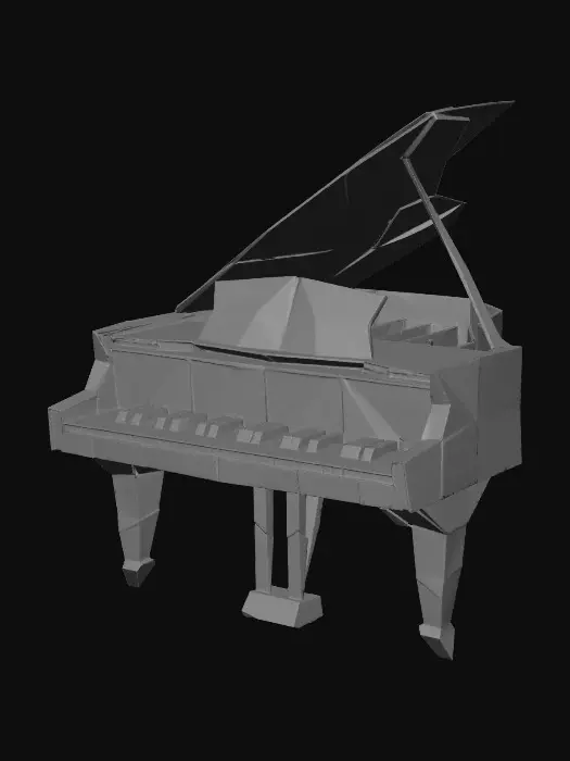 3D model for Blue Origami Grand Piano