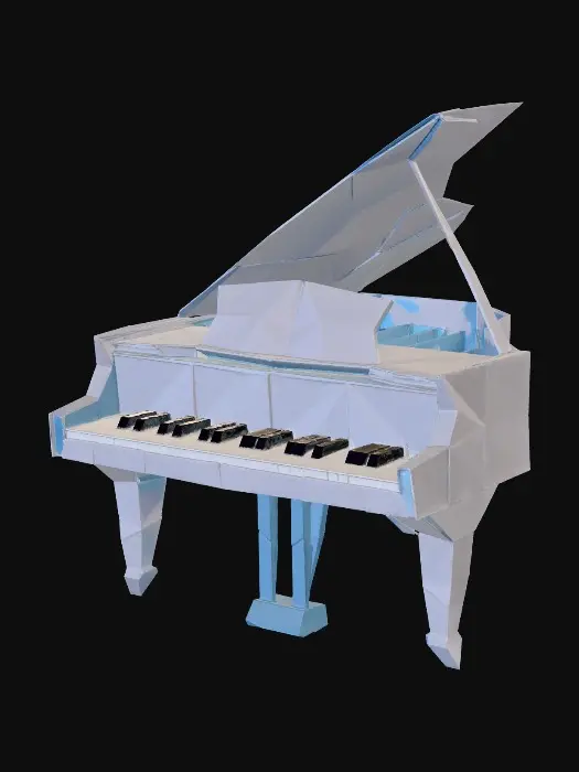 3D model for Blue Origami Grand Piano
