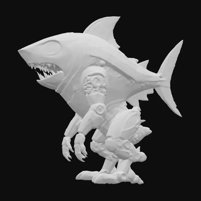 3D model for MechaShark Guardian, #PBR#