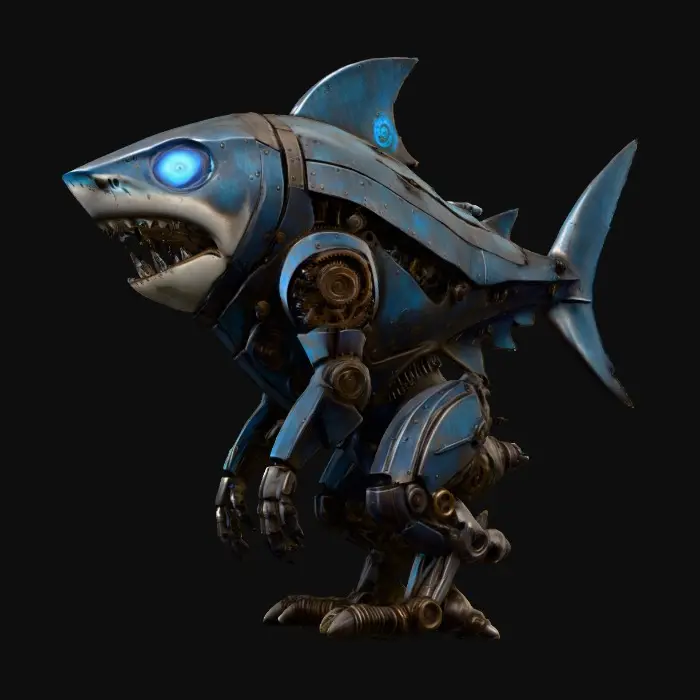 3D model for MechaShark Guardian, #PBR#