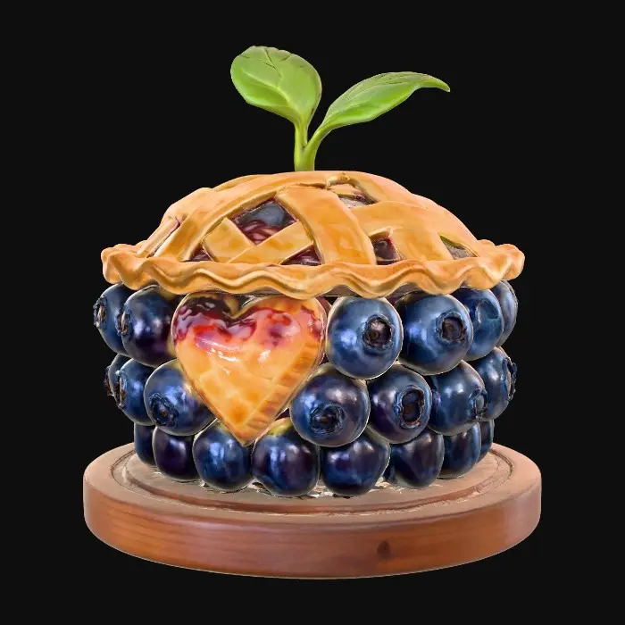 3D model for Fiery Blueberry Delight, #food#